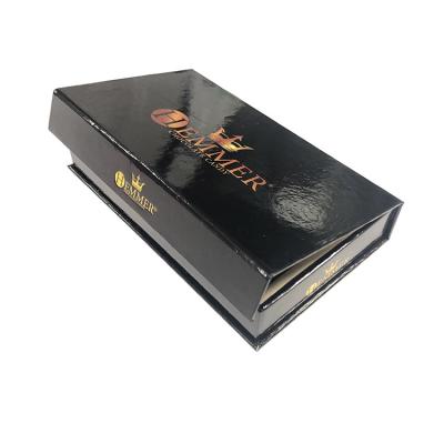 China Factory Customized Empty Luxury Glossy Black Rigid Magnetic Closure Recyclable Paper Box Chocolate for sale