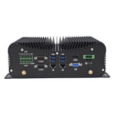 China PCIE Fanless Industrieel Mini Pc Intel I5 I7 GPIO LPT 6 Com 2 Lans 8 USB-Doos Te koop