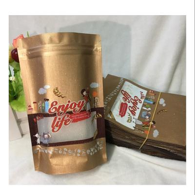 China Recycled Materials Food Packaging Bag Window Packaging Ziplock Backing Up Pouch Custom Mylar Bags for sale