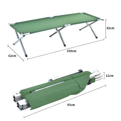 China Camping Customized Portable Aluminum Military Army Folding Camping Bed for sale