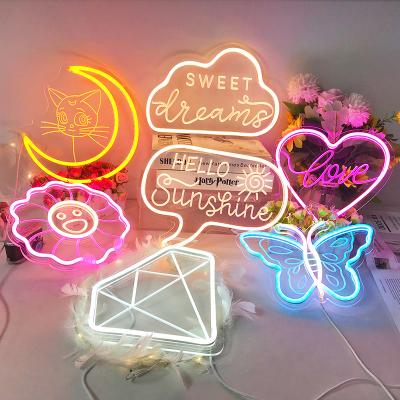 China Easy Installation Rich Color /Dimmable Engraving Design Logo Custom Text Event DIY Flexible Acrylic Board Light LED Lamp Neon Sign for sale