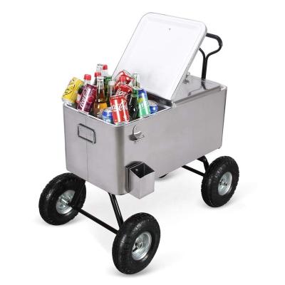 China Sustainable 80QT Cooler Cart With 10 Inch Inflatable Wheels for sale