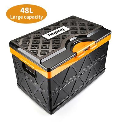 China Anjuny's Best Viable Selling Waterproof Outdoor Multi-Function Collapsible Folding Car Storage Box for sale