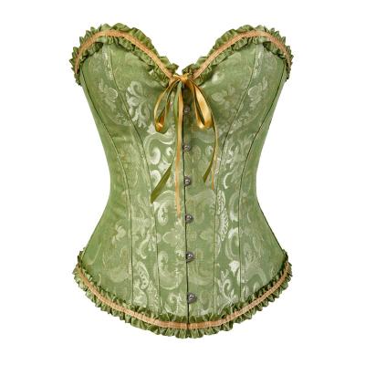 China Antibacterial corsets shapewear lingerie overbust corset plus size brocade women sexy corset vintage bustiers for sale