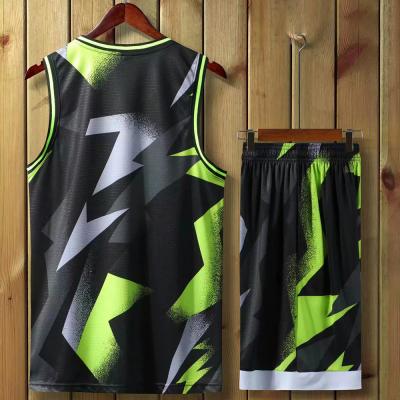 China New Breathable Camouflage Mens Basketball Set Uniforms Kits Sportswear Mens Basketball Tank Tops College Tracksuits for sale