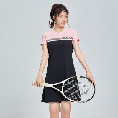 China Sets OEM Women Tennis Dress Running Fitness Gym Girls Badminton Sport Shorts Sleeves Dress for sale