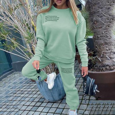 China Letter Print Breathable Custom Sports Suits Women Female Tracksuit Suit Sportswear Oversized Fitness Hoodie Set for sale