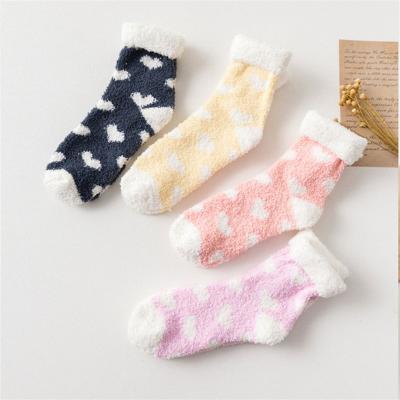 China Cute Color Women Fuzzy Socks Thick Soft Fleece Winter Antibacterial Warm Women Sock Long Socks Dropshipping for sale