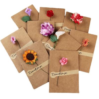 China Tanabata High Quality Creative Teachers Birthday Cards DIY Flower DIY Wrapping Paper Retro Christmas Greeting Cards Wholesale for sale