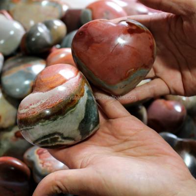 China China Natural Ocean Jasper Crystal Hearts, Heart Shape Crystals for sale