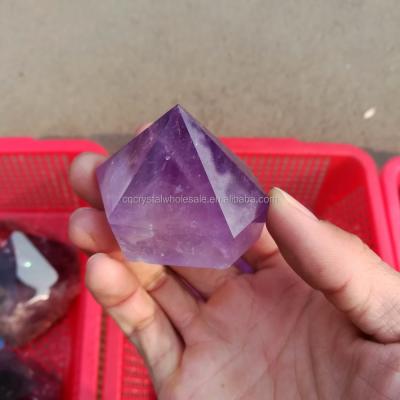 China China Natural Amethyst Rock Crystal Quartz Prisms, Purple Crystal Wands Towers For Healing for sale