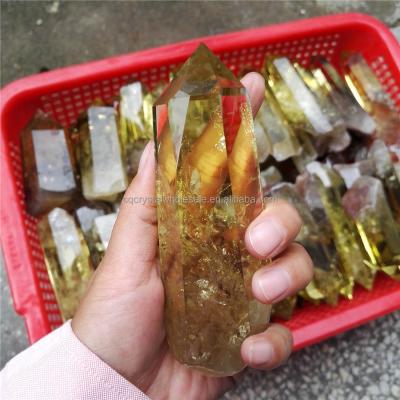 China China 4-8 Inches Natural Quartz Crystal Rock Polished Citrines for sale