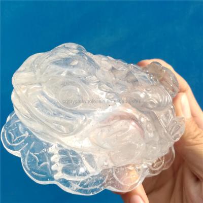 China China Lucky Clear Crystal Carving Money Frog And Toad Decoration Money Crystal Home Toad for sale