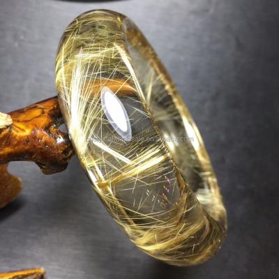 China Natural Quartz Crystal Bracelets Golden Rutilated Bracelet Crystal Energy Rutilated Bracelet of Gifts for sale