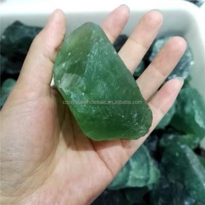 China China Green Color Fluorite Raw Crystal Stones for sale