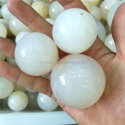 China Wholesale Natural White Stone Ball China Agate Crystal Sphere for sale