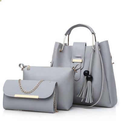 China Other Special Hot Selling Bag A Main Femme 3 Piece PU Designer Tassel Handbag Ladies Set for sale