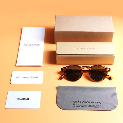 China Fashion RPET Fabric High Level Cardboard Premium PU Leather Customized Sunglasses Packaging Set Sun Glass Storage Box Eyeglasses Case for sale