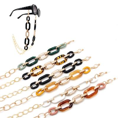 China Eco-Friendly Adjustable Acrylic Eyeglasses Chain Metal Strap Sunglasses Necklace Lanyard Masking Holders String Glasses for sale