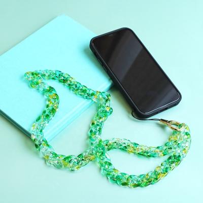 China UV Coated Acrylic Mobile Phone Lanyard Phone Chain Strap Acrylic Adjustable Multi Colors Necklace Neck Accessories for sale