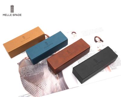 China High End Vintage PU Leather Handmade Eyeglass Eyeglass Case for sale