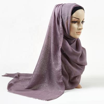 China New Design Muslim Hijab Sunscreen Scarf Shawl 2020 New Design Canvas Sequins Long For Women for sale