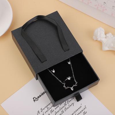 China Drawer slid box logo gift packaging box necklace bracelet cardboard paper drawer custom slide jewelry box for sale