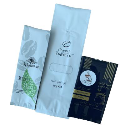 China Factory direct sale aluminum foil moisture proof plastic bags with logo, custom printed medium seal organ bag for coffee for sale