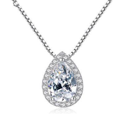 China Romantic ROMANTIC Silver Plated Jewelry 925 Sterling Silver Teardrop Pendant Necklaces Necklaces for sale