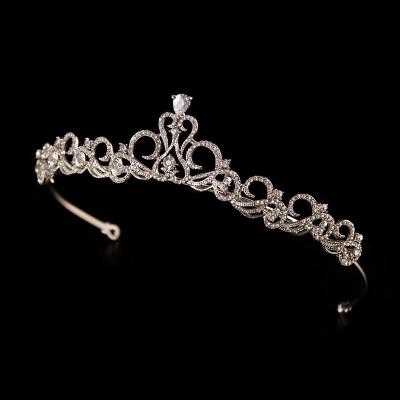 China Bridal Crown Wedding Hair Accessory Fashionable ROMANTIC Wedding Hair Tiara Crowns Cubic Zirconia Bridal Hair Accessory for sale