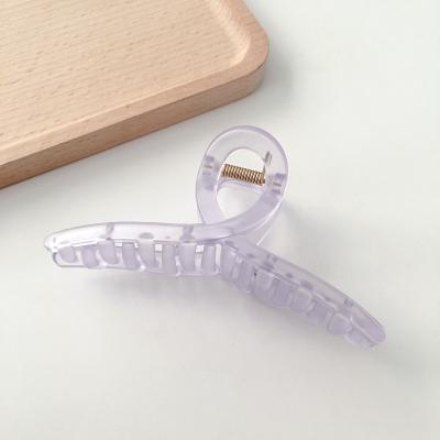 China Newest INS Long Hair Claw Clip Korean Acrylic Clear Acetate Thin Jelly Hair Claw for sale