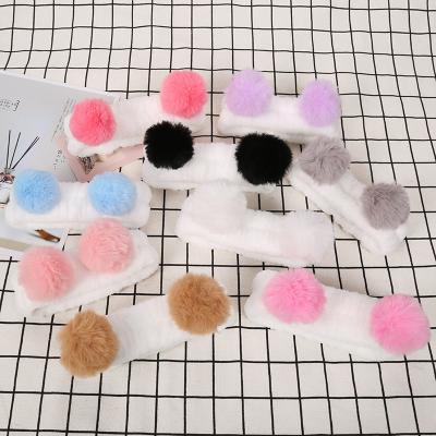 China Popular Cute ROMANTI Ball Girl Elastic Hair Band Ladies Washing Daily Face Headband for sale