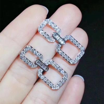 China FASHIONABLE ROMANTIC 925 Sterling Silver CZ Round Halo Rhinestone Women Stud Earring for sale