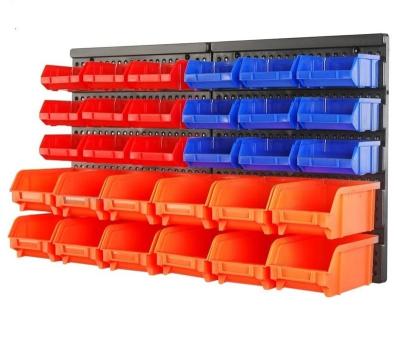 China Easy Small Parts Organization and Tools 30pc Wall Mount Storage Tool Organizer Bins Parts Rack Container for Tools, Hardware and Small Parts for sale