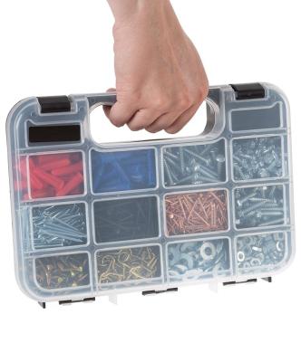 China Portable plastic grids storage organizer box with adjustable dividers for screws, nuts, nails, jewelry. for sale