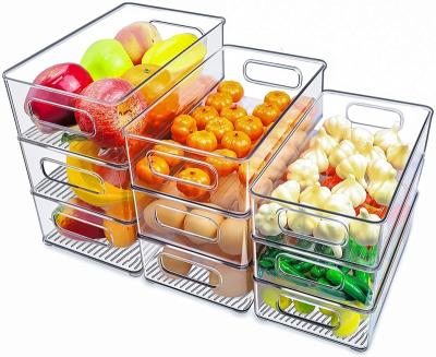 China Stackable Freshness Storage Container Fridge Plastic Box Trash Can For Drinks, Fruit, Vegetables. for sale