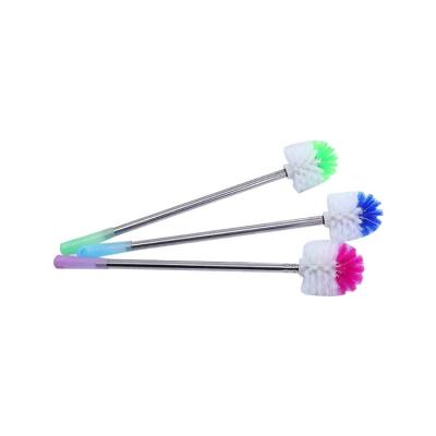 China Wholesale Home Household Round Head Plastic Bathroom Toilet Cleaning Brush With Stainless Steel Handle for sale