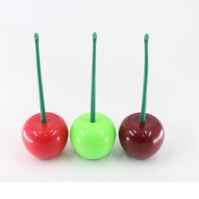 China Viable Home Toilet Brush Plastic Bathroom Cleaning Set Beautiful Creative Cherry Shape Toilet Cleaning Brush Cleaner Set for sale