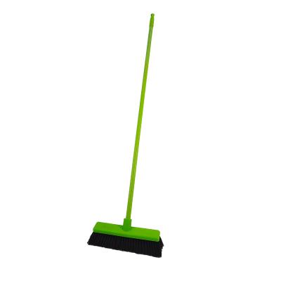 China Factory supply direct plastic household broom long head broom non-stick hair cleaning thick handle with stem for sale