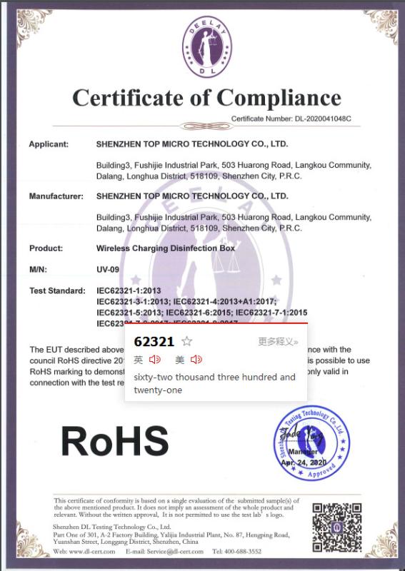 RoHS - Shenzhen Top Micro Technology Co., Ltd.