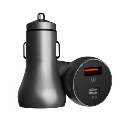 China Two independent car palladium fast c type dual USB quick charger QC 3.0 and 18W palladium circuit 18W fast charger 38W palladium car USB charger for sale