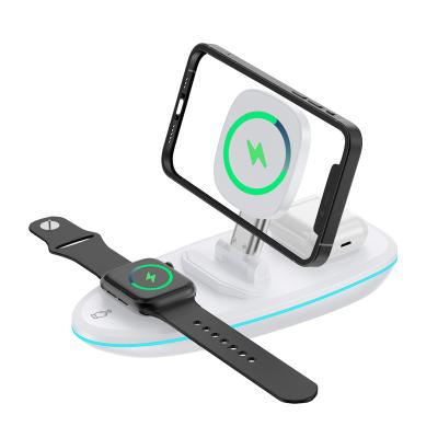 China Smart Watch Mobile Phone Fast Charging 3 in 1 Magnetic Folding Qi Wireless Charger for Apple Series Product for sale