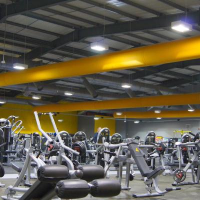 China Modern Resistance Ventilated Textile Ducting Flame Duct Fabric Custom Flexible Air Duct For Gym Sport Center for sale