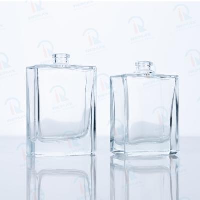 China Non Spill Cosmetic Perfume Manufacturing Luxury Custom Logo 60ml/55ml Hot Sale Transparent Perfume Glass Or Square Glass Bottle for sale