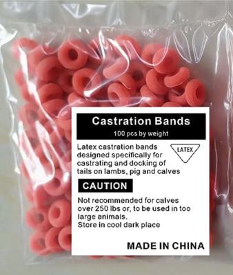 Chine Latex Castration Rings Bands For Goat And Other Animal 100pcs Per Bag Color orange à vendre