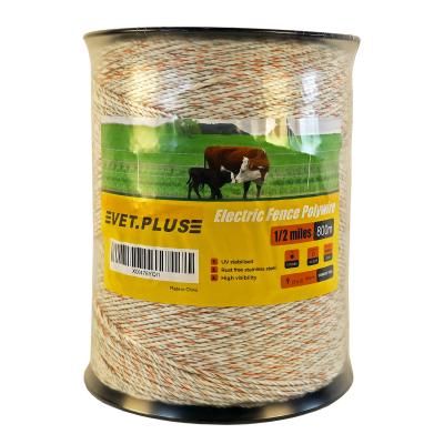 Κίνα Electric Fence Wire with 9 Strands Stainless Steel Conductors for Reliable Conductivity, 3mm Diameter Portable Electric Fence Polywire, UV and Rust Resistant προς πώληση