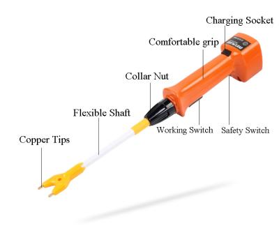 China Los vapores antis del golpecito del cerdo eléctrico IP45 cultivan el palillo del choque 4.2V para el ganado en venta