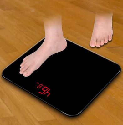 China J&R Bathroom Scales 180KGS Black Glass LED Digital Bathroom Weight Scale Personal Electronic Body Fat Scale for sale