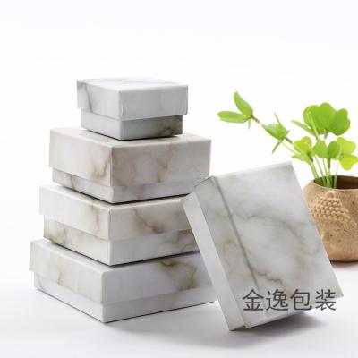 China Handmade Hot Sale Jewelry Box Earrings Necklace Bracelet Display Gift Box Marble Paper Jewelry Gift Packaging Box for sale