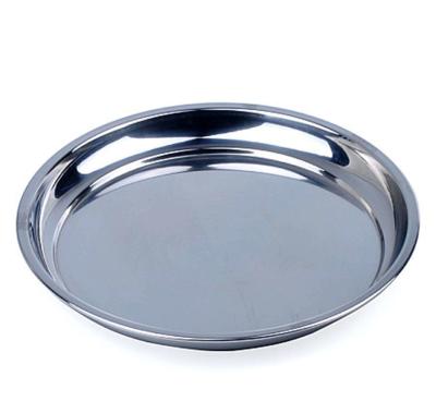 China Large Round Stainless Steel Tray , Mirror Polished  Stainless Steel Fruit Tray for sale